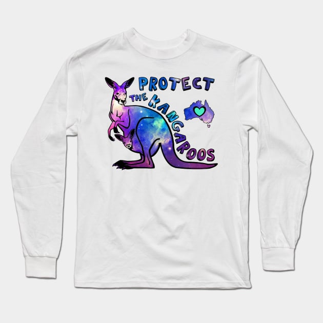 Protect the Kangaroos Long Sleeve T-Shirt by ARTWORKandBEYOND